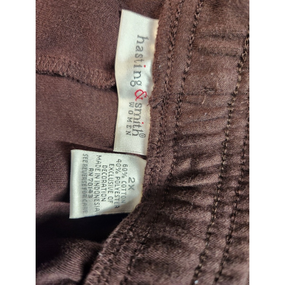 Hasting & Smith Women's Brown Elastic Waist Capri Pants 2X Polyester Blend - Picture 6 of 6